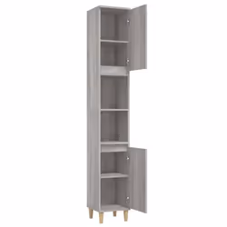 vidaXL Bathroom Cabinet Cupboard Tallboy Unit Storage Cabinet Engineered Wood - grey sonoma - Additional view 6