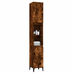 vidaXL Bathroom Cabinet Cupboard Washroom Storage Cabinet Engineered Wood - smoked oak - Additional view 4