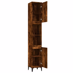 vidaXL Bathroom Cabinet Cupboard Washroom Storage Cabinet Engineered Wood - smoked oak - Additional view 5
