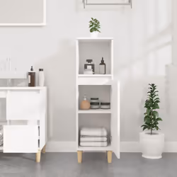 vidaXL Bathroom Cabinet Cupboard Washroom Storage Cabinet Engineered Wood - white