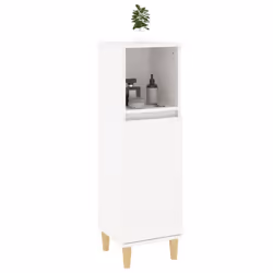 vidaXL Bathroom Cabinet Cupboard Washroom Storage Cabinet Engineered Wood - white - Additional view 4