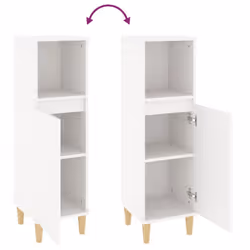 vidaXL Bathroom Cabinet Cupboard Washroom Storage Cabinet Engineered Wood - white - Additional view 8