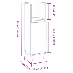 vidaXL Bathroom Cabinet Cupboard Washroom Storage Cabinet Engineered Wood - grey sonoma