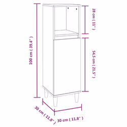 vidaXL Bathroom Cabinet Cupboard Washroom Storage Cabinet Engineered Wood - brown oak - Additional view 10