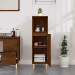 vidaXL Bathroom Cabinet Cupboard Washroom Storage Cabinet Engineered Wood - brown oak - Additional view 2