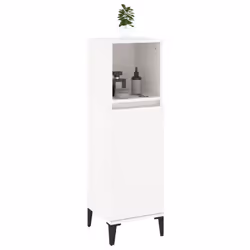 vidaXL Bathroom Cabinet Cupboard Washroom Storage Cabinet Engineered Wood - white - Additional view 4