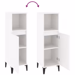 vidaXL Bathroom Cabinet Cupboard Washroom Storage Cabinet Engineered Wood - white - Additional view 8