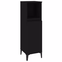 vidaXL Bathroom Cabinet Cupboard Washroom Storage Cabinet Engineered Wood - black