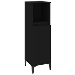 vidaXL Bathroom Cabinet Cupboard Washroom Storage Cabinet Engineered Wood - black