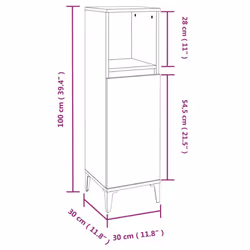 vidaXL Bathroom Cabinet Cupboard Washroom Storage Cabinet Engineered Wood - black