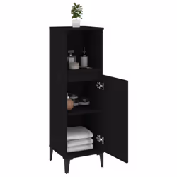 vidaXL Bathroom Cabinet Cupboard Washroom Storage Cabinet Engineered Wood - black - Additional view 6