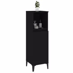 vidaXL Bathroom Cabinet Cupboard Washroom Storage Cabinet Engineered Wood - black - Additional view 7
