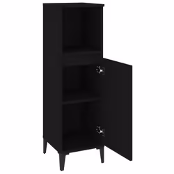 vidaXL Bathroom Cabinet Cupboard Washroom Storage Cabinet Engineered Wood - black - Additional view 8