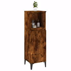 vidaXL Bathroom Cabinet Cupboard Washroom Storage Cabinet Engineered Wood - smoked oak - Additional view 4