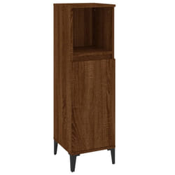 vidaXL Bathroom Cabinet Cupboard Washroom Storage Cabinet Engineered Wood - brown oak