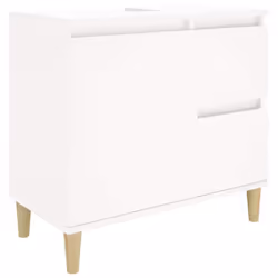 vidaXL Bathroom Cabinet Cupboard Washroom Storage Cabinet Engineered Wood - white