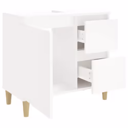 vidaXL Bathroom Cabinet Cupboard Washroom Storage Cabinet Engineered Wood - white - Additional view 5