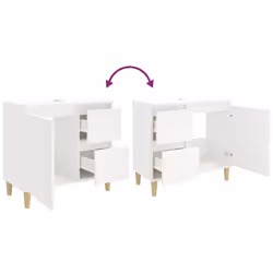 vidaXL Bathroom Cabinet Cupboard Washroom Storage Cabinet Engineered Wood - white - Additional view 9