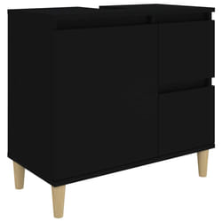 vidaXL Bathroom Cabinet Cupboard Washroom Storage Cabinet Engineered Wood - black