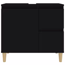 vidaXL Bathroom Cabinet Cupboard Washroom Storage Cabinet Engineered Wood - black - Additional view 6
