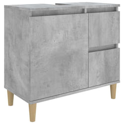 vidaXL Bathroom Cabinet Cupboard Washroom Storage Cabinet Engineered Wood - concrete grey