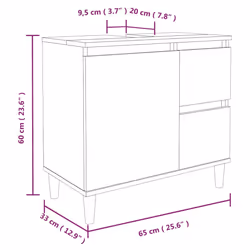 vidaXL Bathroom Cabinet Cupboard Washroom Storage Cabinet Engineered Wood - concrete grey
