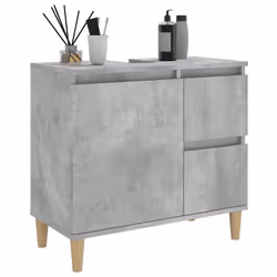 vidaXL Bathroom Cabinet Cupboard Washroom Storage Cabinet Engineered Wood - concrete grey - Additional view 4