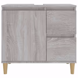 vidaXL Bathroom Cabinet Cupboard Washroom Storage Cabinet Engineered Wood - grey sonoma - Additional view 6