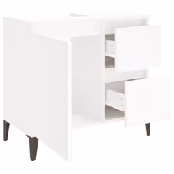 vidaXL Bathroom Cabinet Cupboard Washroom Storage Cabinet Engineered Wood - white - Additional view 5