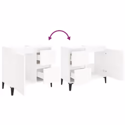 vidaXL Bathroom Cabinet Cupboard Washroom Storage Cabinet Engineered Wood - white - Additional view 9