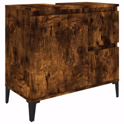 vidaXL Bathroom Cabinet Cupboard Washroom Storage Cabinet Engineered Wood - smoked oak
