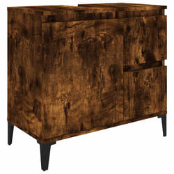 vidaXL Bathroom Cabinet Cupboard Washroom Storage Cabinet Engineered Wood - smoked oak