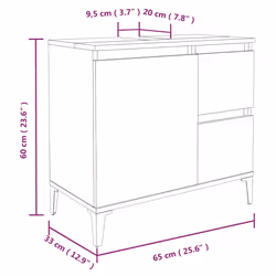 vidaXL Bathroom Cabinet Cupboard Washroom Storage Cabinet Engineered Wood - smoked oak