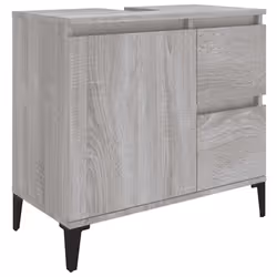 vidaXL Bathroom Cabinet Cupboard Washroom Storage Cabinet Engineered Wood - grey sonoma