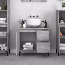 vidaXL Bathroom Cabinet Cupboard Washroom Storage Cabinet Engineered Wood - grey sonoma