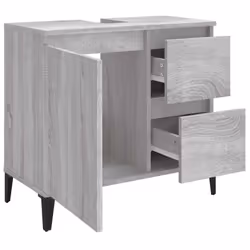 vidaXL Bathroom Cabinet Cupboard Washroom Storage Cabinet Engineered Wood - grey sonoma - Additional view 5