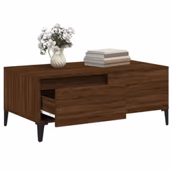 vidaXL Coffee Table Engineered Wood End Sofa Table with Drawer Multi Colours - brown oak - Additional view 4