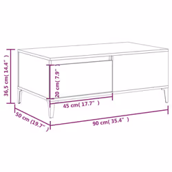 vidaXL Coffee Table Engineered Wood End Sofa Table with Drawer Multi Colours - brown oak - Additional view 9