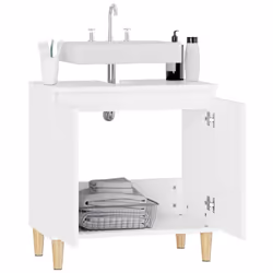 vidaXL Sink Cabinet Vanity Unit Storage Under Sink Cabinet Engineered Wood - white - Additional view 4