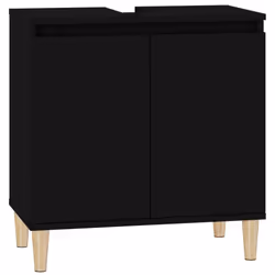vidaXL Sink Cabinet Vanity Unit Storage Under Sink Cabinet Engineered Wood - black