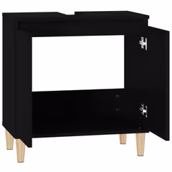 vidaXL Sink Cabinet Vanity Unit Storage Under Sink Cabinet Engineered Wood - black - Additional view 6