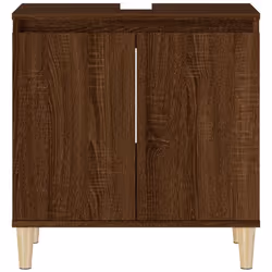 vidaXL Sink Cabinet Vanity Unit Storage Under Sink Cabinet Engineered Wood - brown oak - Additional view 5