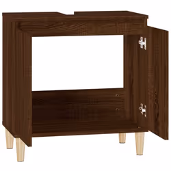 vidaXL Sink Cabinet Vanity Unit Storage Under Sink Cabinet Engineered Wood - brown oak - Additional view 6