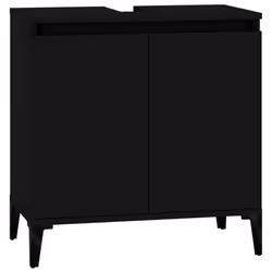vidaXL Sink Cabinet Vanity Unit Storage Under Sink Cabinet Engineered Wood - black