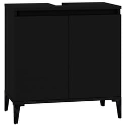 vidaXL Sink Cabinet Vanity Unit Storage Under Sink Cabinet Engineered Wood - black