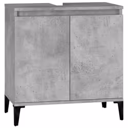 vidaXL Sink Cabinet Vanity Unit Storage Under Sink Cabinet Engineered Wood - concrete grey