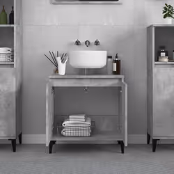 vidaXL Sink Cabinet Vanity Unit Storage Under Sink Cabinet Engineered Wood - concrete grey