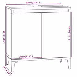 vidaXL Sink Cabinet Vanity Unit Storage Under Sink Cabinet Engineered Wood - concrete grey