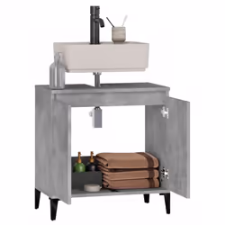 vidaXL Sink Cabinet Vanity Unit Storage Under Sink Cabinet Engineered Wood - concrete grey - Additional view 4
