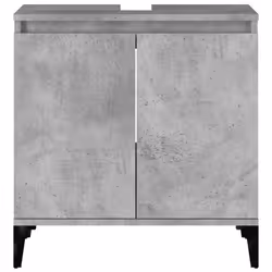 vidaXL Sink Cabinet Vanity Unit Storage Under Sink Cabinet Engineered Wood - concrete grey - Additional view 8